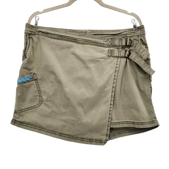 Anthropologie Hei Hei Womens 12 Skort Wrap Distressed Khaki Skirt Boho Preppy - Picture 10 of 10